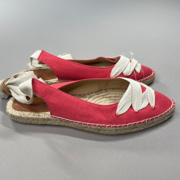 NEW J Crew Shoes Womens 9 red brown ballet espadrille flats lace up preppy boho - Picture 2 of 11